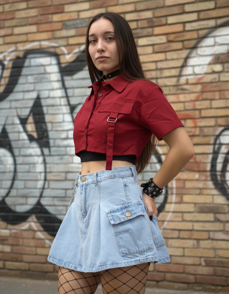 Pollera Cargo Midi Jean Mujer Not Today