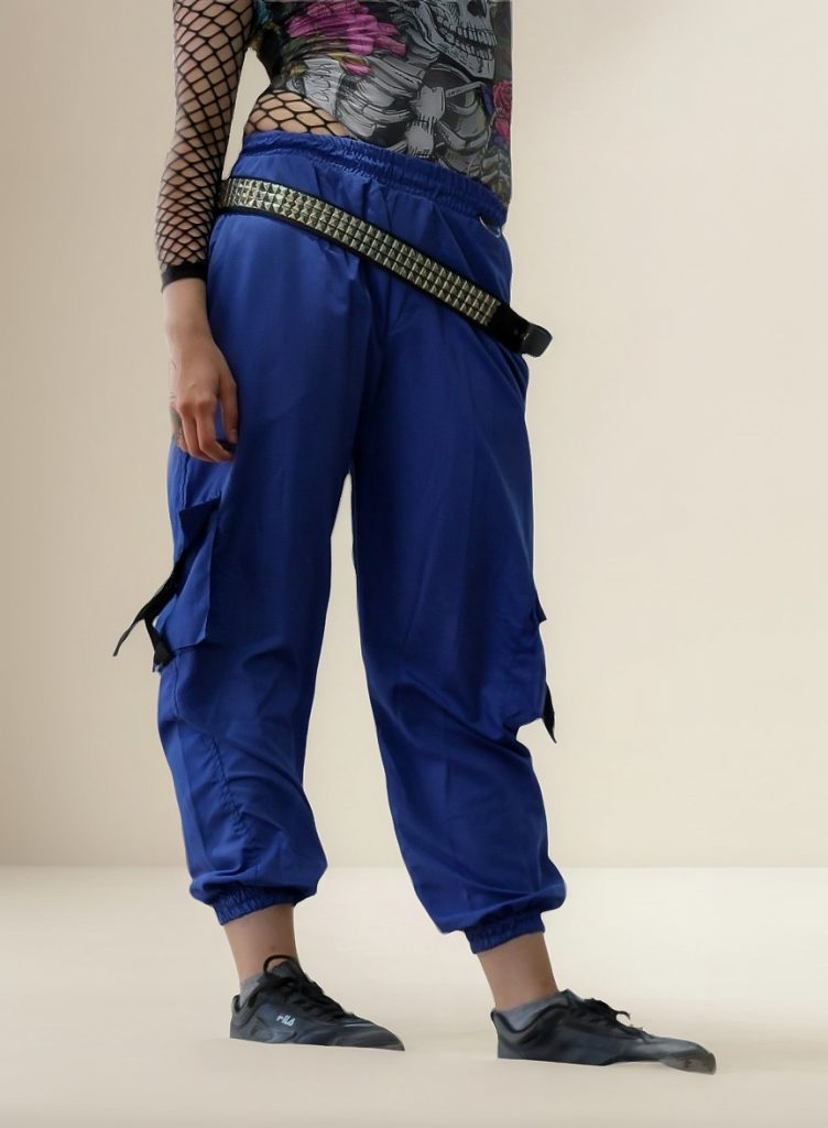 Pantalón Cargo Blue - Aesthetic Kpop Dark Unisex Azul Fresco