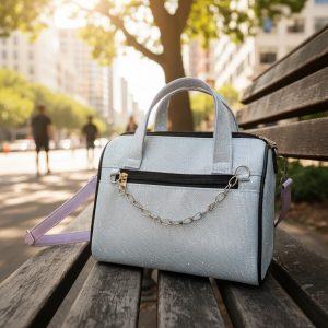 Cartera Mujer Brillante Con Cadena Y Correa Moda Urbana