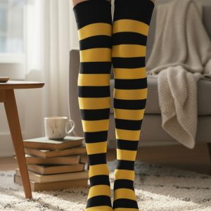 Bucanera Retro Amarilla - Medias Aesthetic K-pop Emo Rayas