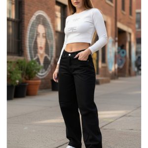 Pantalón Jeans Negro Baggie Not Today Kpop