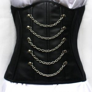 Corset Underbust Ecocuero Con Cadenas Estilo Victoriano Dark