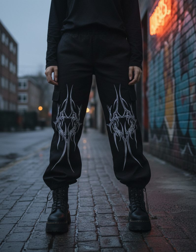 Pantalón Con Estampa De Llamas Y Estilo Audaz.