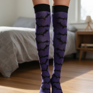 Bucanera Murcielago Lila - Medias Aesthetic Terror Vampiro