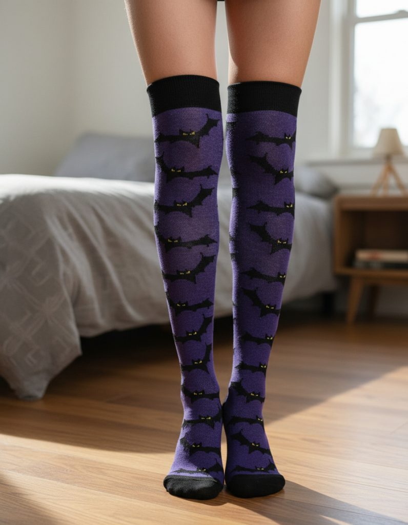 Bucanera Murcielago Lila - Medias Aesthetic Terror Vampiro
