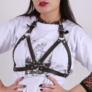 Arnes Succubo - Bralette Ecocuero Dark Gotico Erotico Encaje