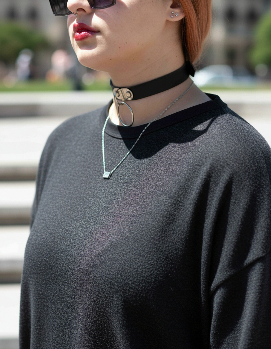 Choker Argolla - Collar Ecocuero Argolla Simple - Image 9