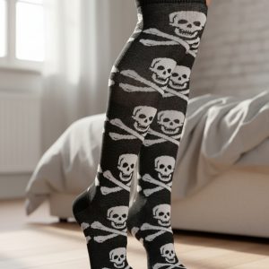 Bucanera Calavera - Medias Aesthetic Dark Rock Metal Craneo