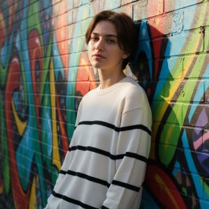 Sweater Not Today Rayado Blanco Unisex