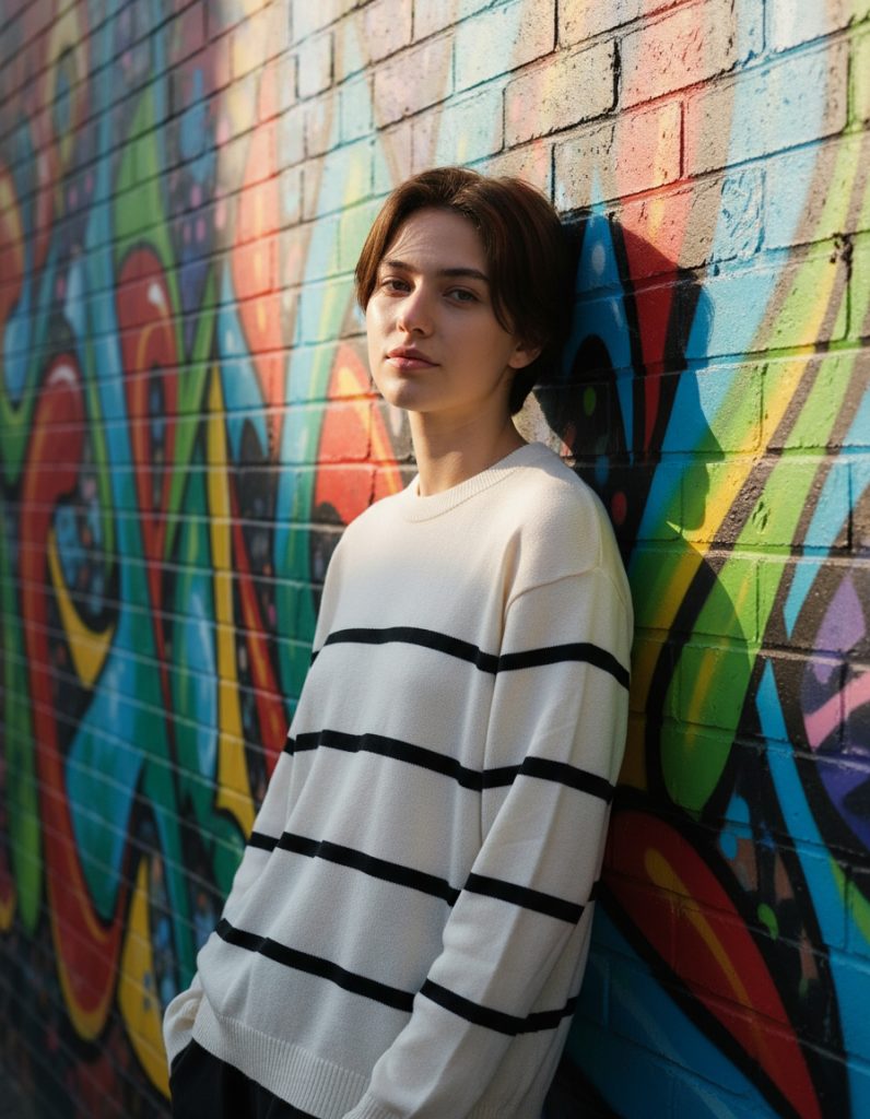 Sweater Not Today Rayado Blanco Unisex
