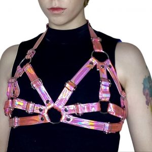 Arnes Rosa - Bralette Ecocuero Dark Gotico Erotico Encaje