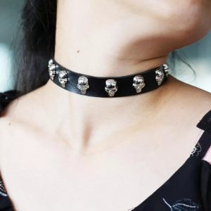 Choker Calavera - Collar Charol Gargantilla Dark Goth Craneo