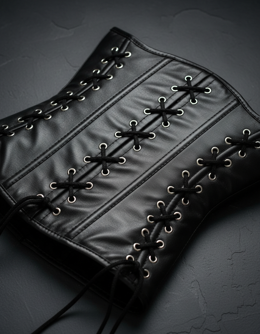 Corset Bajo Busto Ecocuero Con Cordones - Image 4