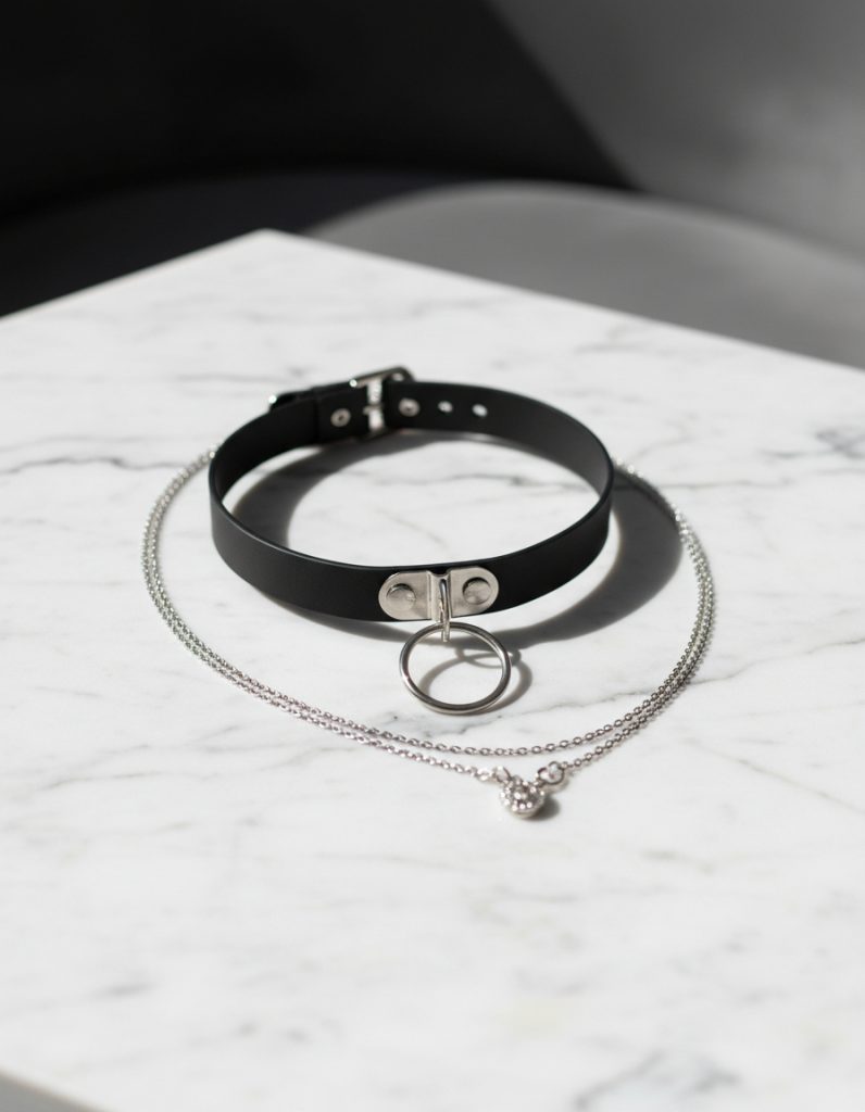 Choker Argolla - Collar Ecocuero Argolla Simple