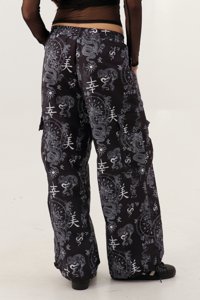 Pantalón Cargo Zodiaco - Negro Mujer Not Today Kpop - Image 3