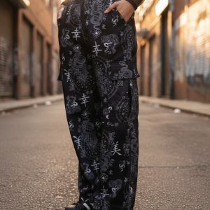 Pantalón Cargo Zodiaco - Negro Mujer Not Today Kpop