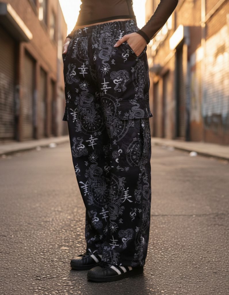 Pantalón Cargo Zodiaco - Negro Mujer Not Today Kpop