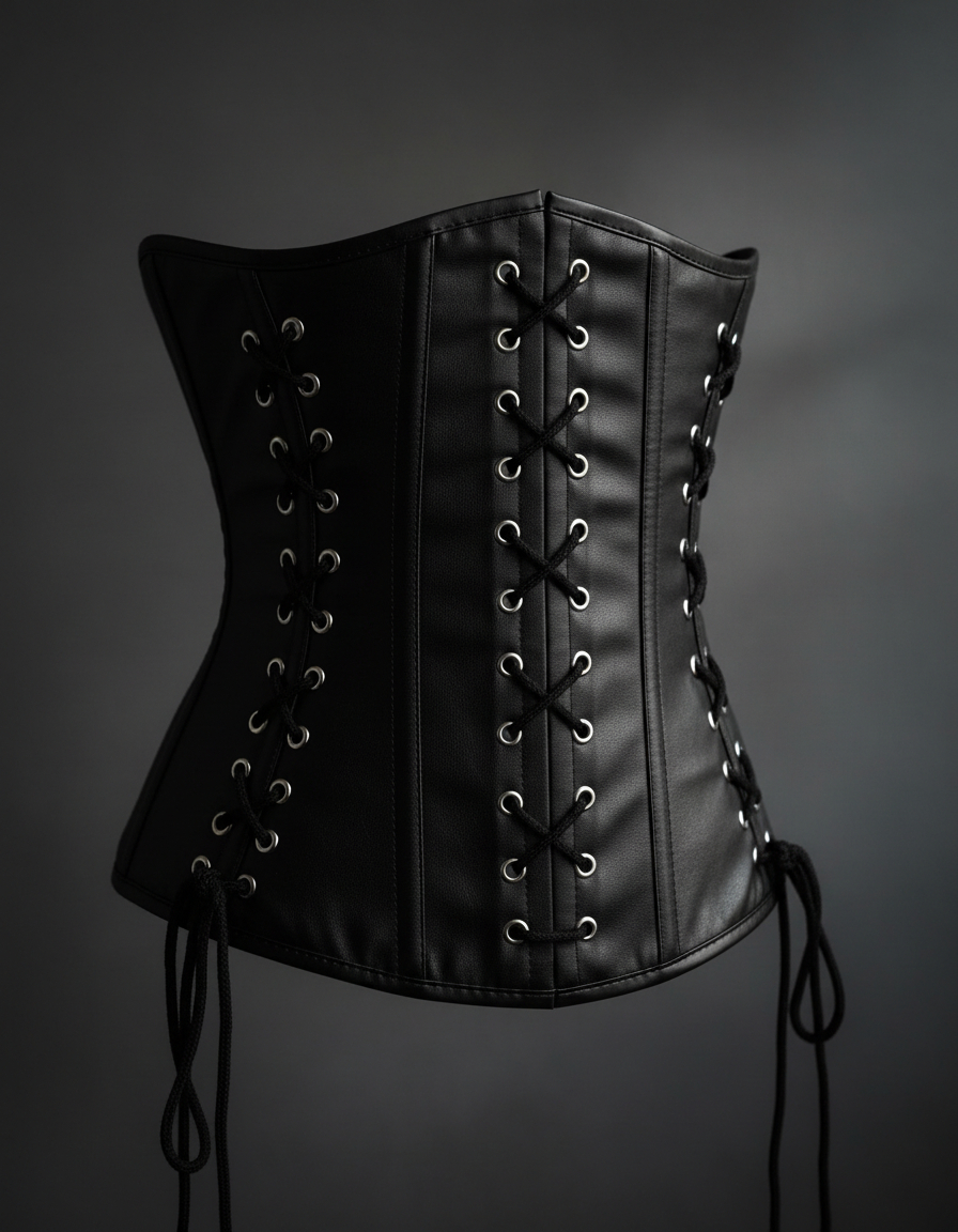 Corset Bajo Busto Ecocuero Con Cordones - Image 5