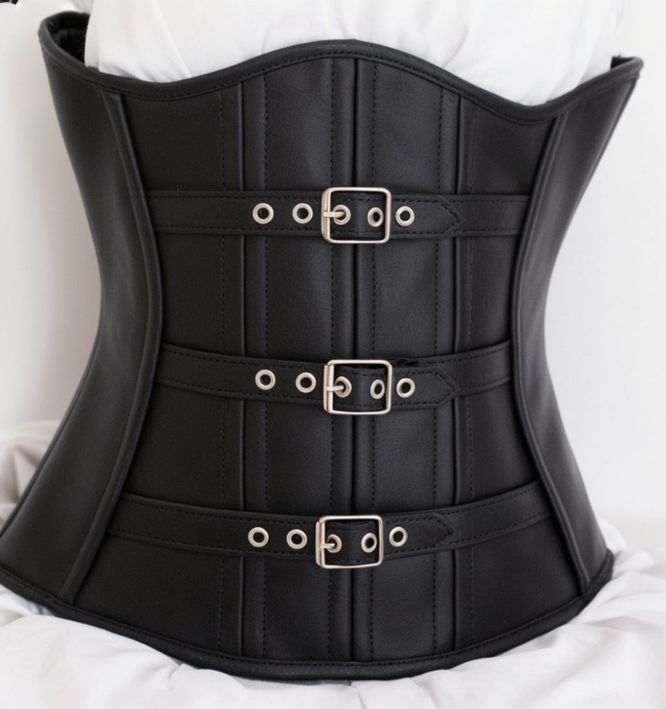 Corset Underbust Ecocuero Con Cintos Estilo Victoriano/dark