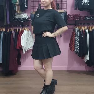Pollera Tableada Negra Premium Falda Dark K-pop