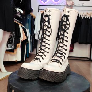 Borcegos Street Rebel Bota Urbana Caña Media Blanca