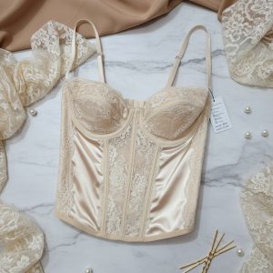 Corset Not Today Saten Beige Estilo Urbano