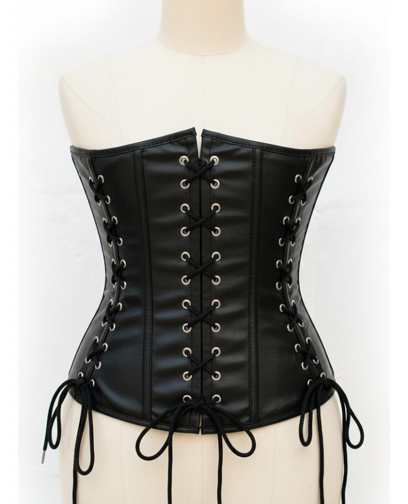 Corset Bajo Busto Ecocuero Con Cordones