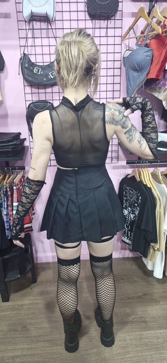 Corset Encaje Sobre Busto Con Cuello - Not Today - Image 2