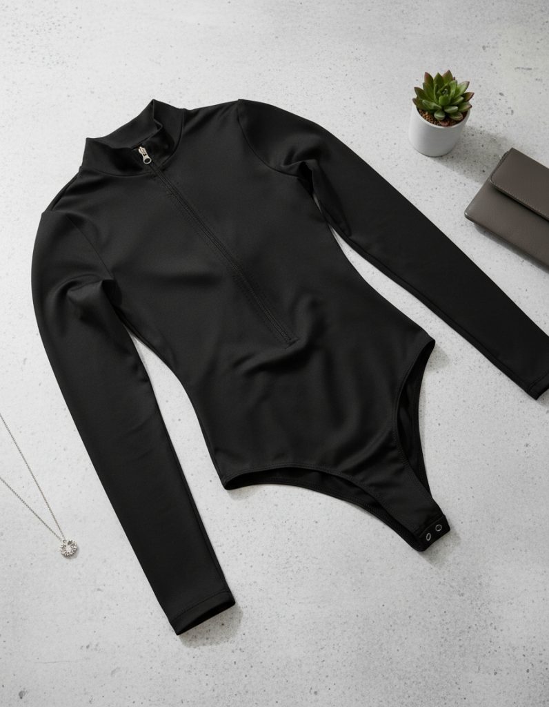 Body De Lycra Manga Larga Básico Urbano Not Today