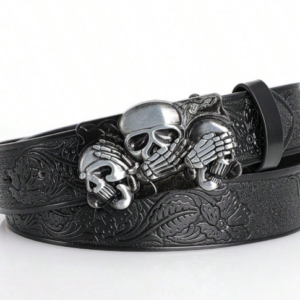 Cinto Negro Punk Gótico Calavera