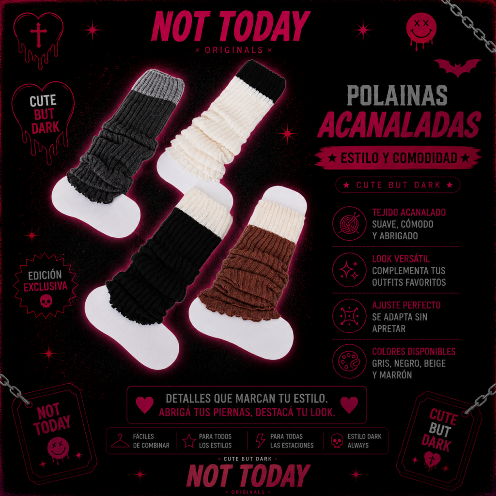 Polainas Tejidas Bicolor Not Today