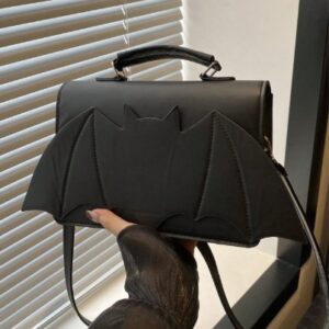Cartera Negra Murciélago 3D Con Correa Estilo Gótico Dark