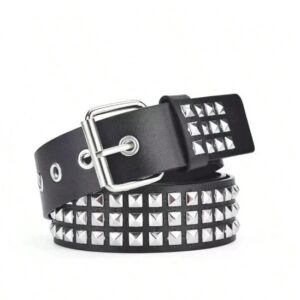 Cinto Negro Punk Gótico Tachas