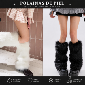 Polainas Peludas Góticas Urbanas – Estilo Kpop / Alt Fashion