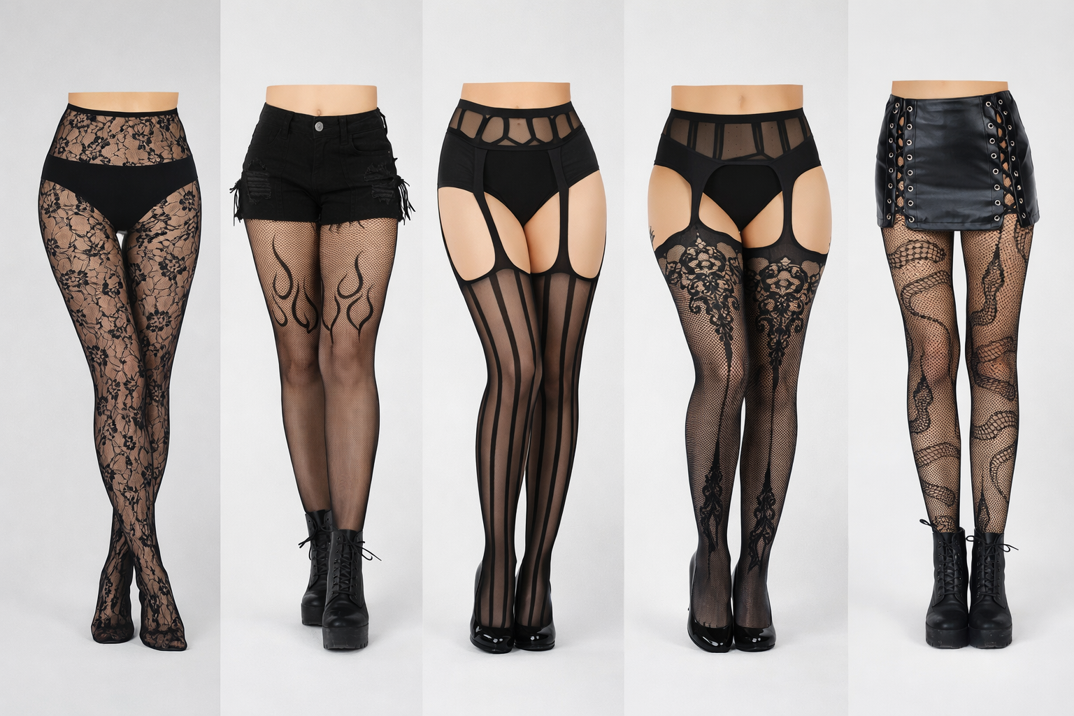Panty Red Negra Estampada - Modelos Dark