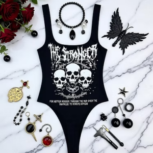 Body Gótico Negro “The Strongest”