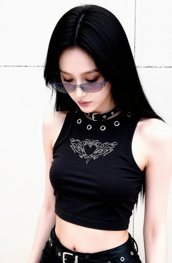 Top Dark Tribal Black – Streetwear Gótico