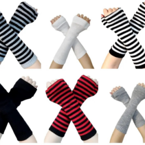 Mitones Dark Stripes – Streetwear Góticoy lo