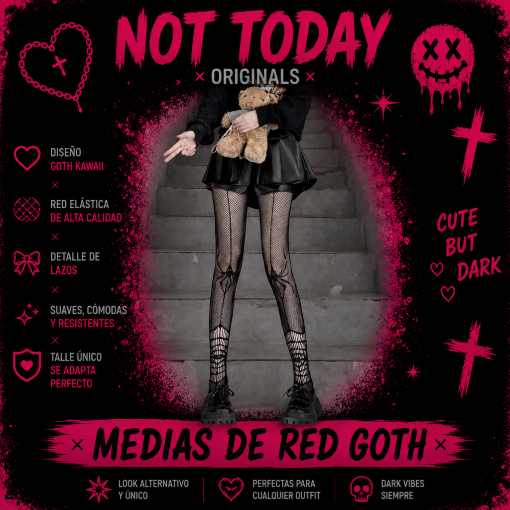 Pantys de Red Goth Aesthetic | Pantys Alternativas Not Today