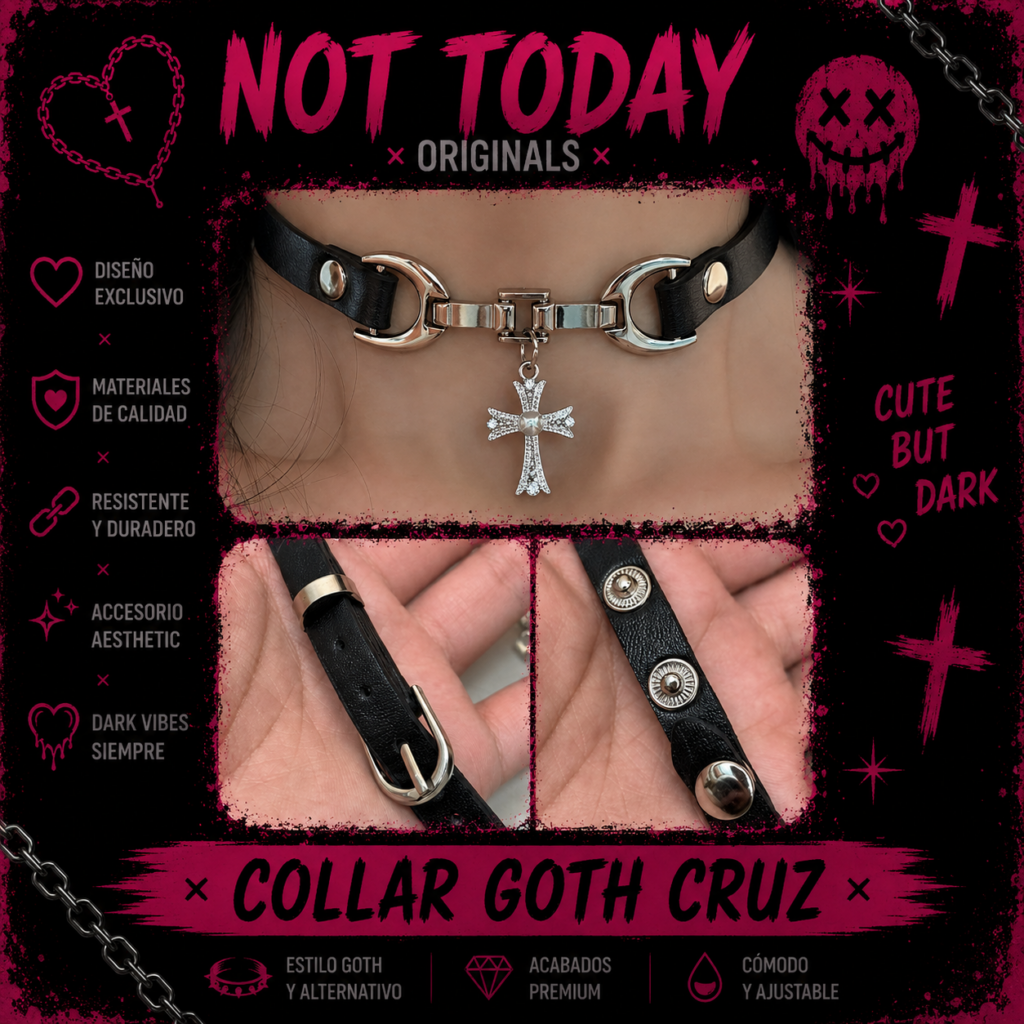 Collar Goth Cruz Aesthetic | Choker Alternativo Not Today