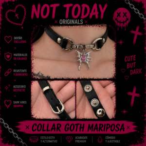 Collar Goth Mariposa Aesthetic | Choker Alternativo Not Today