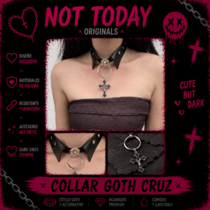Collar Goth Cruz Punk | Choker Dark Aesthetic Not Today