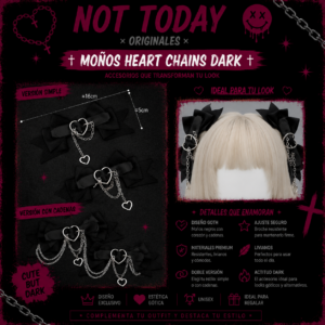 Hebillas Heart Chains Dark | Hebillas Goth Aesthetic Not Today