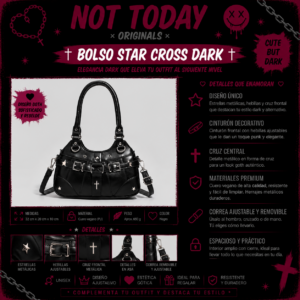 Cartera Cruz Dark | Bag Goth Aesthetic Not Today