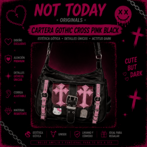 Cartera Gothic Cross Pink Black – Not Today Originals