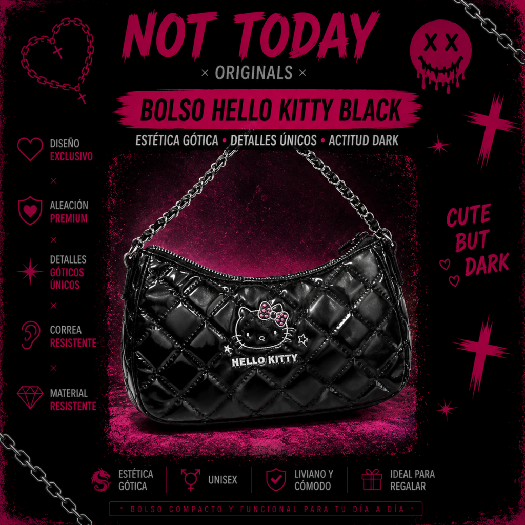 Cartera Hello Kitty Black Charol – Not Today Originals