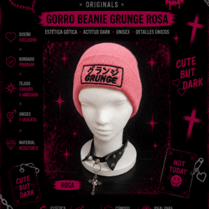 Gorro Beanie Grunge Rosa Bordado – Not Today Originals
