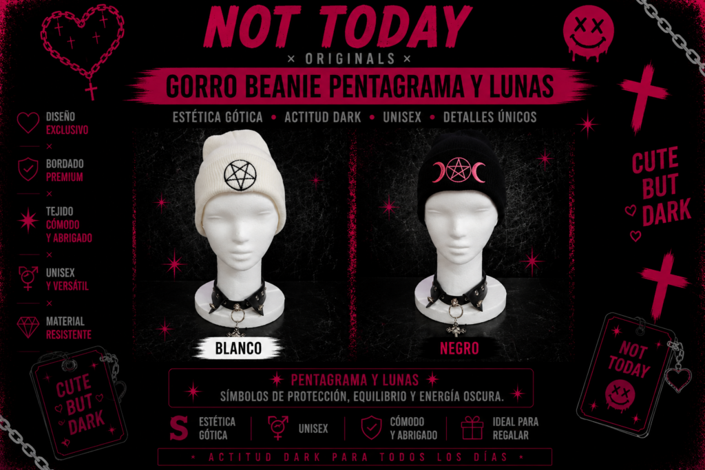 Gorro Beanie Pentagrama Bordado – Not Today Originals