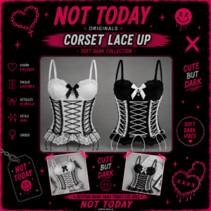 Corset Lace Up Soft Dark Blanco & Negro – Not Today Originals
