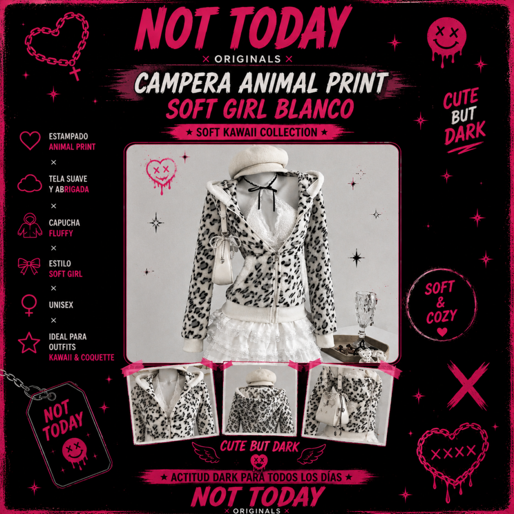 Campera Animal Print Soft Girl Blanco – Not Today Originals